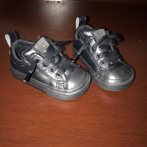 All Black Leather Converse